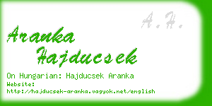 aranka hajducsek business card